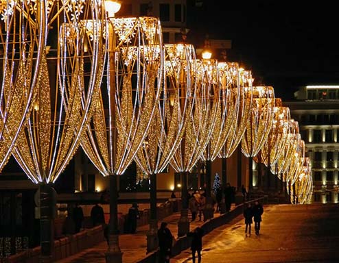 Новогодние консоли на столбы в Костанае